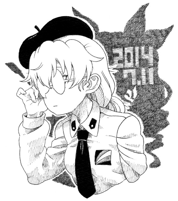 1girl, akaiwa1, anchovy_(girls_und_panzer), anzio_(emblem), anzio_school_uniform, beret, bespectacled, black_headwear