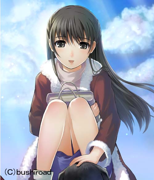 black_eyes, black_hair, casual, fujieda_mio, long_hair, momose_hisashi, phantom_of_inferno, requiem_for_the_phantom