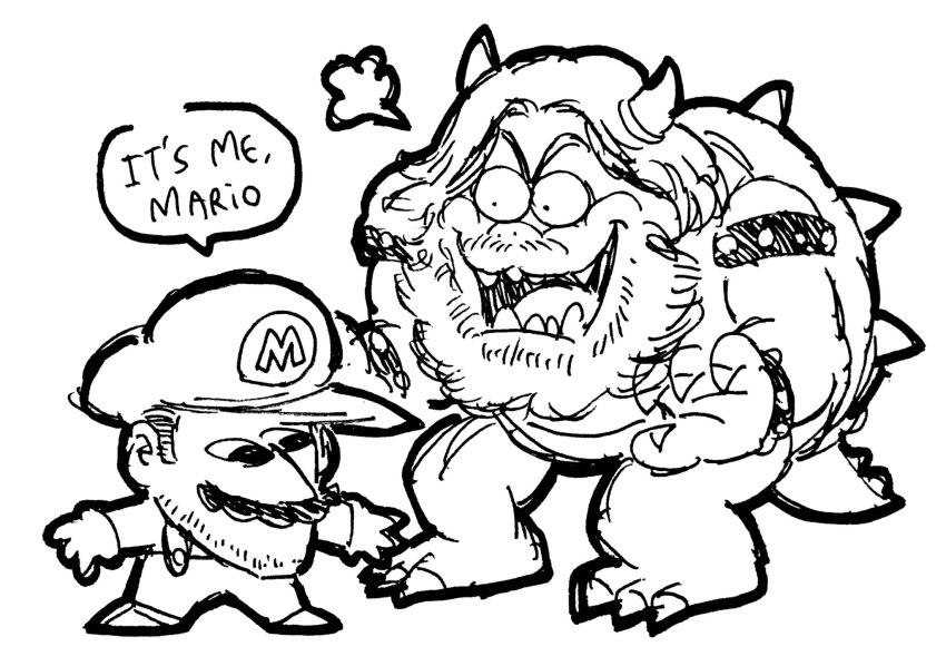 2boys, beard, bowser, bowser_(cosplay), catchphrase, chris_pratt, cosplay, facial_hair