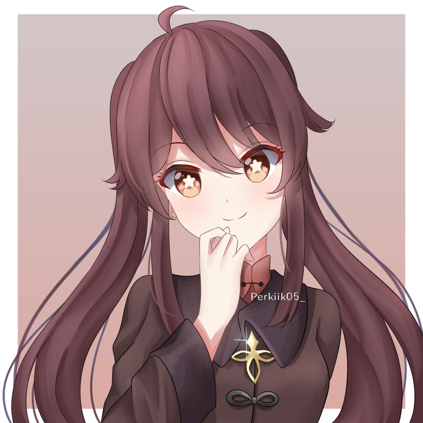 1girl, absurdres, ahoge, artist_name, bangs, brown_hair, chinese_clothes, close-up