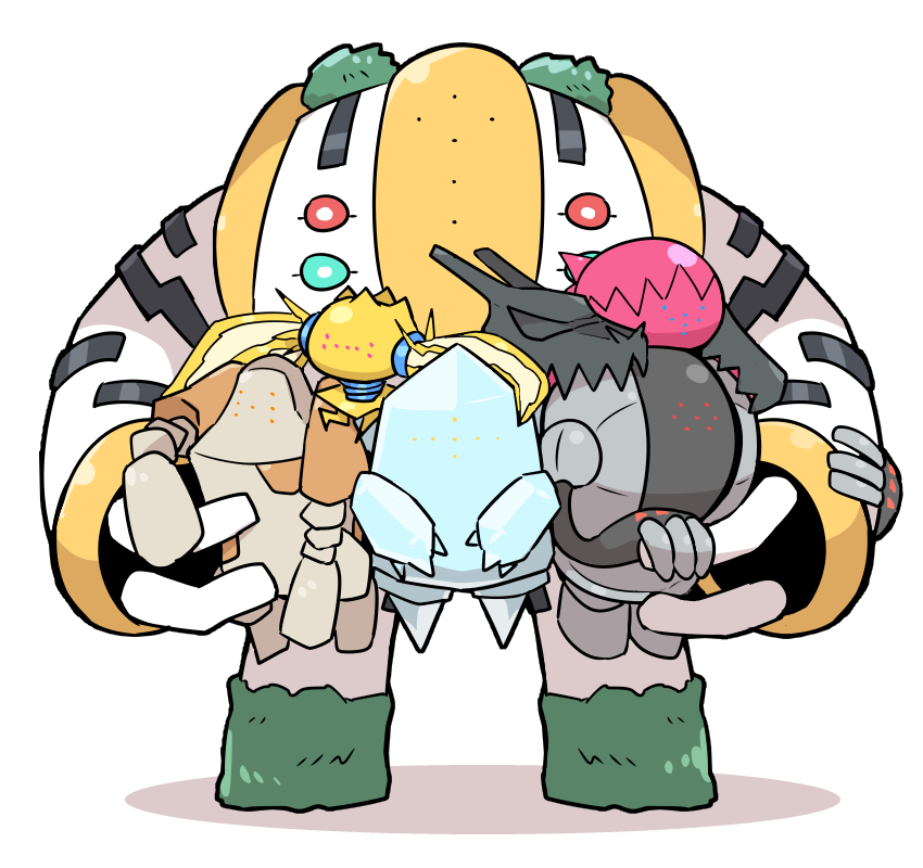 claws, creature, holding, holding_pokemon, kasugai_(de-tteiu), legendary_pokemon, no_humans, pokemon