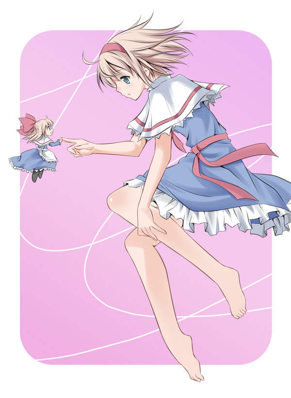 alucard_(artist), barefoot, blue_eyes, doll, feet, hands, holding_hands, shanghai