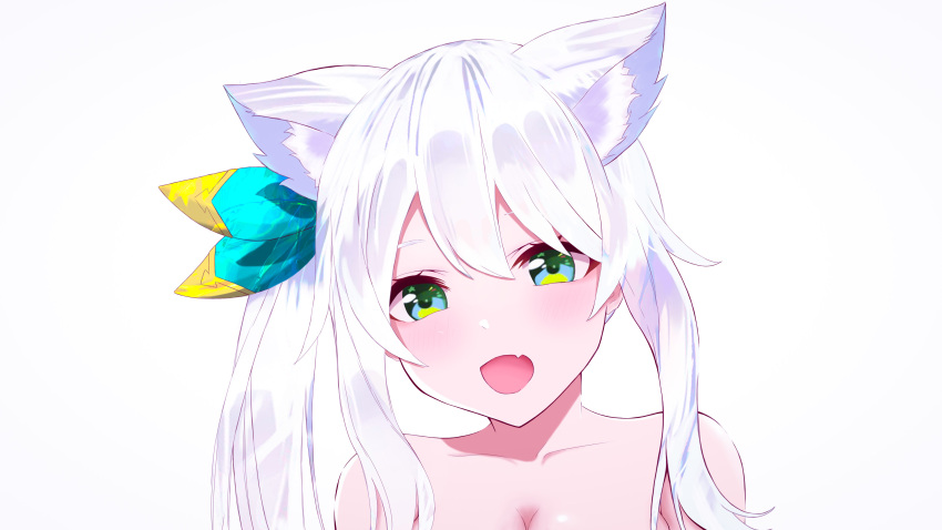 1girl, :d, absurdres, animal_ear_fluff, animal_ears, bangs, blush, bow