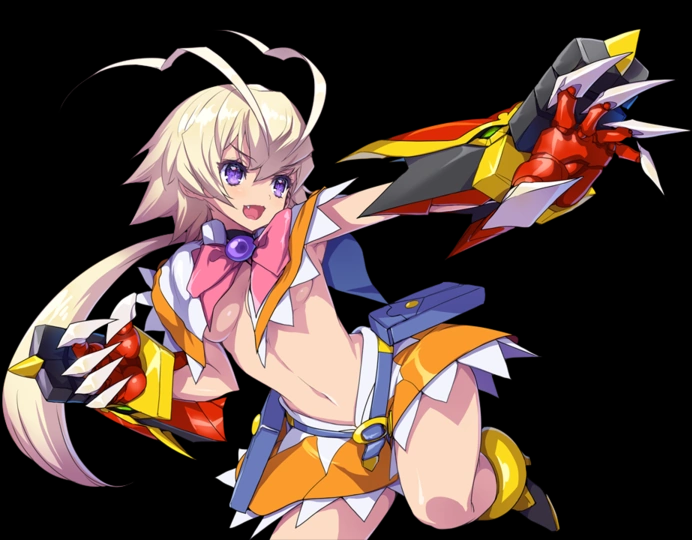 1girl, :d, akaga_hirotaka, amanohara_minori, antenna_hair, arcana_heart, arcana_heart_3, belt