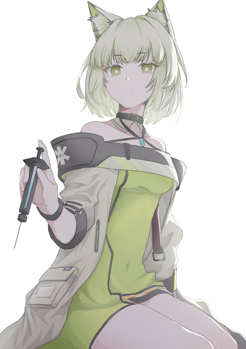 1girl, absurdres, animal_ear_fluff, animal_ears, arknights, back, bright_pupils, cat_ears