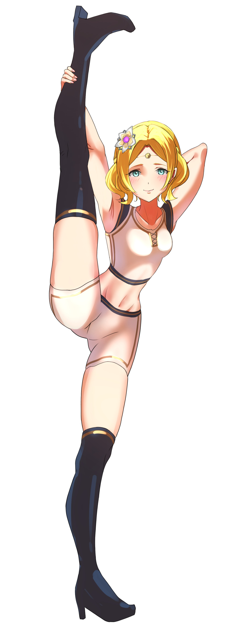 absurdres, blonde_hair, blue_eyes, boots, braid, circlet, commission, commissioner_upload