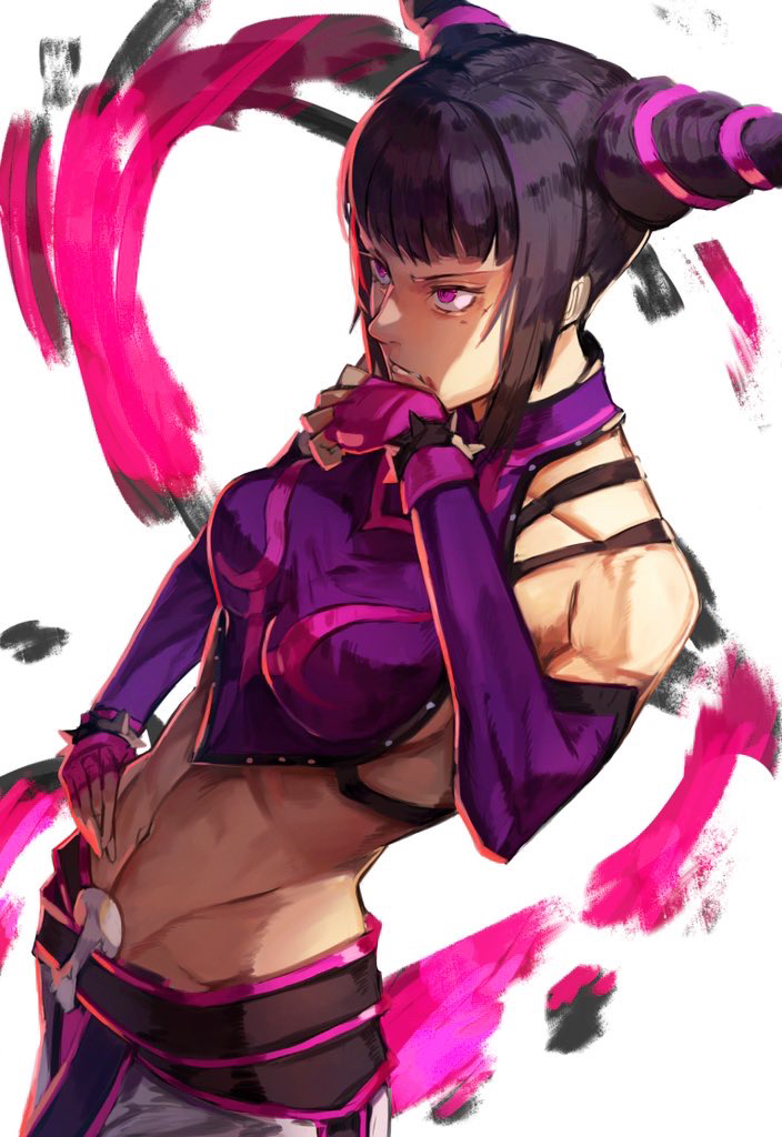 1girl, abs, armpits, ass, aura, baggy_pants, bangs, belt