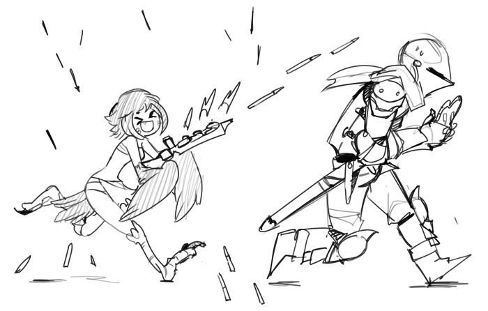 >_<, 1boy, 1girl, :d, armor, armored_boots, arrow_(projectile), ashen_one_(dark_souls_3)
