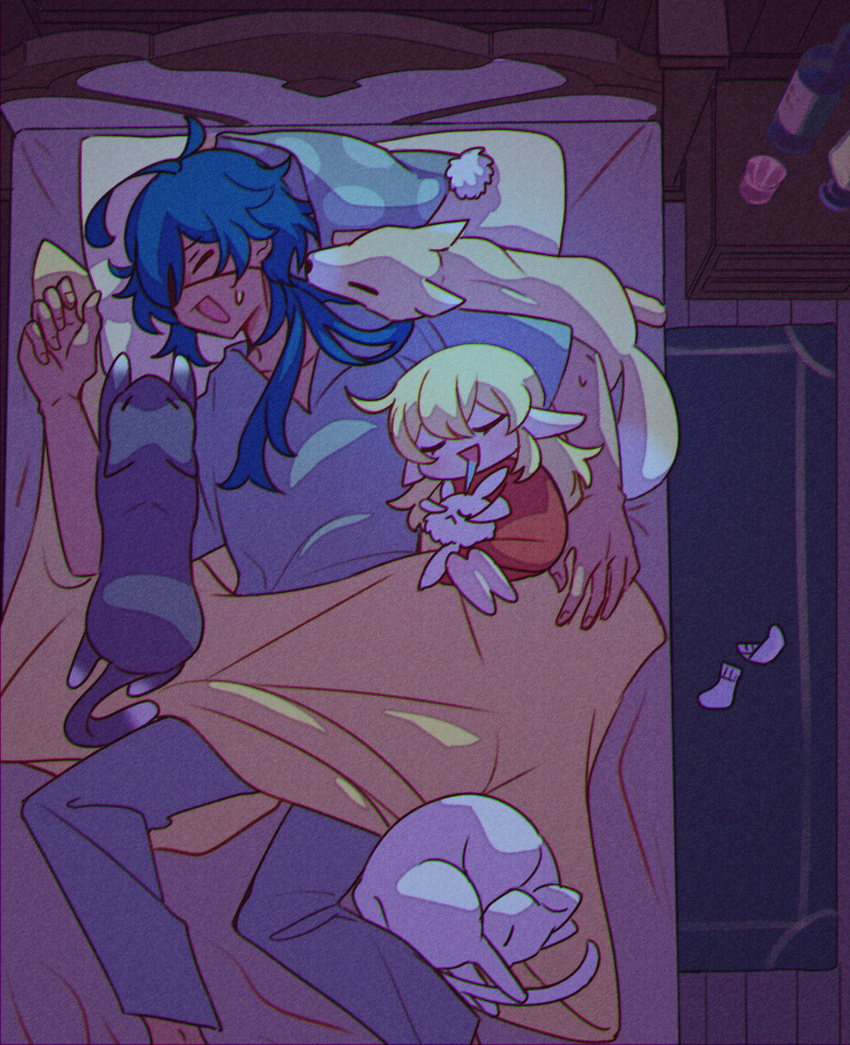1boy, 1girl, :d, ^_^, ^o^, absurdres, ahoge, alternate_costume