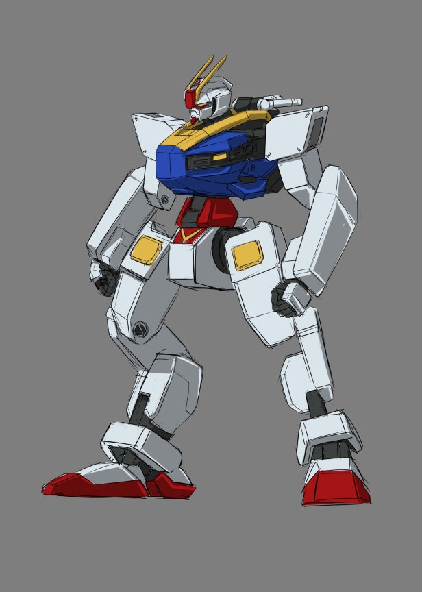 alternate_color, clenched_hands, company_connection, fusion, gundam, kenbu_(kyoukai_senki), kyoukai_senki, mecha