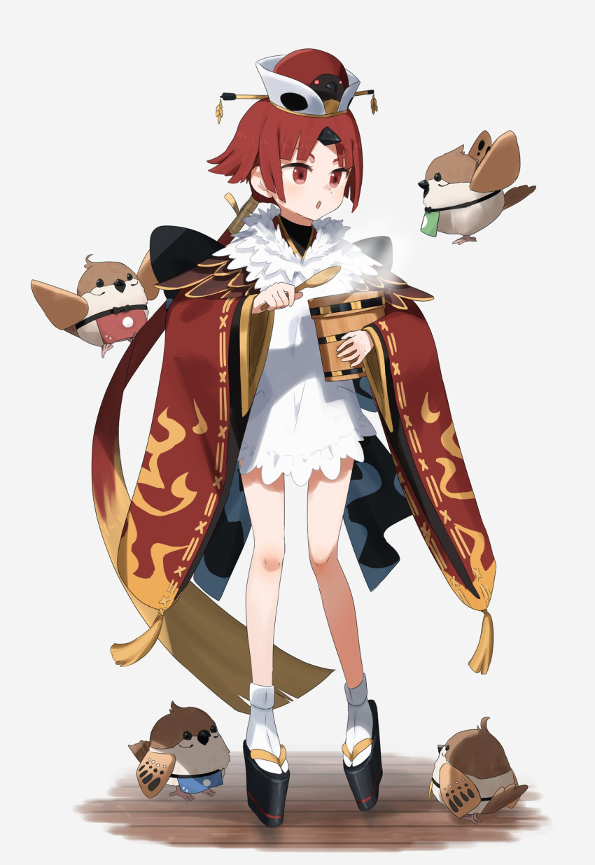 1girl, apron, benienma_(fate), brown_eyes, brown_hair, fate/grand_order, fate_(series), hat