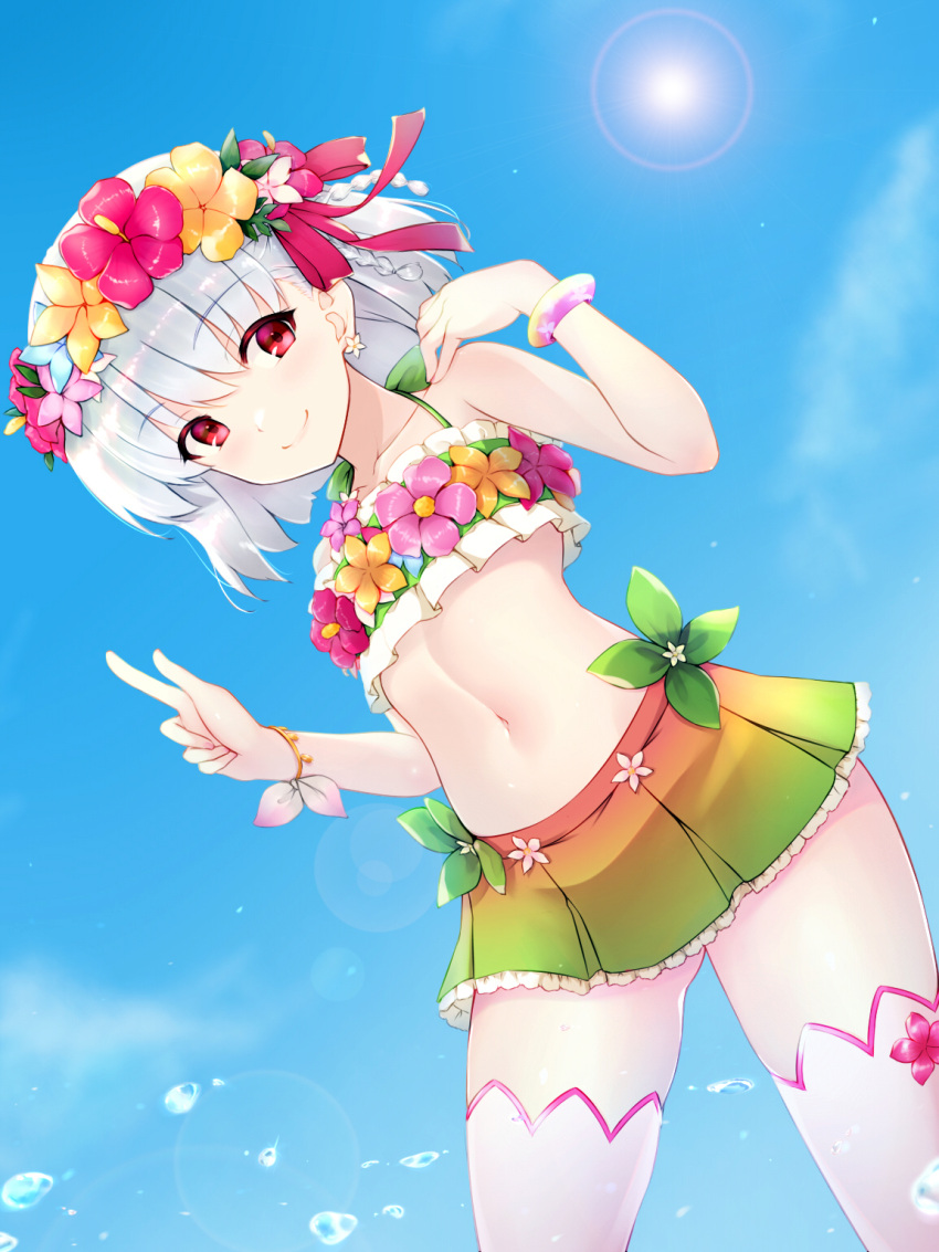 1girl, bangs, bare_shoulders, bikini, blush, breasts, collarbone, fate/grand_order