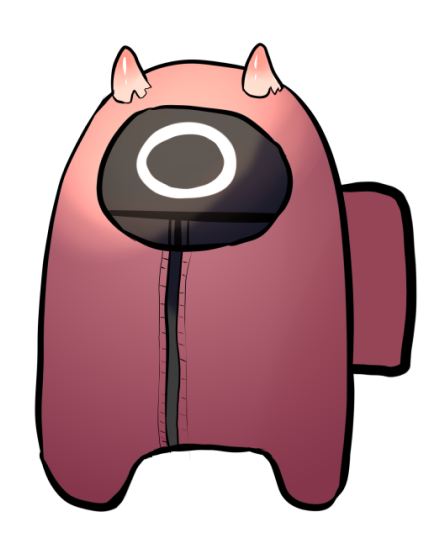 among_us, backpack, bag, chibi, crewmate_(among_us), crossover, fusion, horns