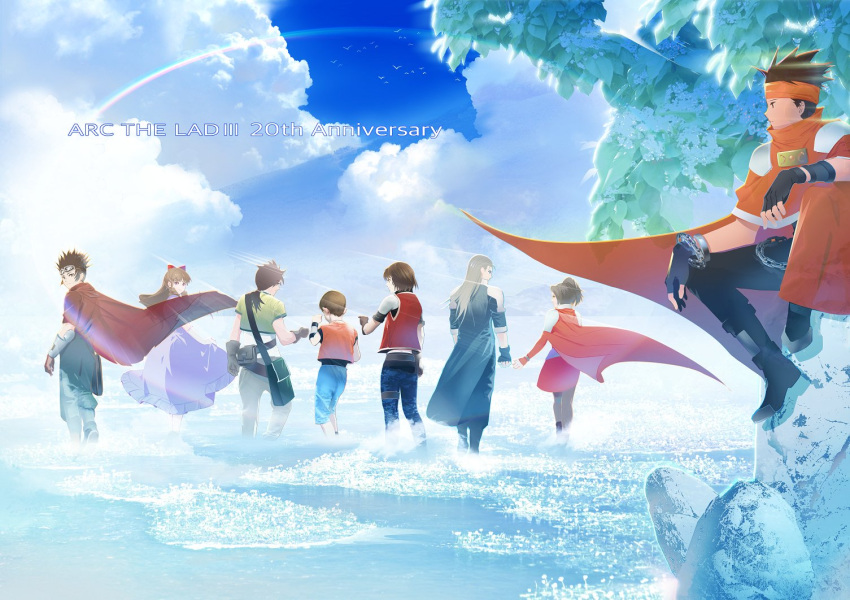 3girls, 5boys, alec_(arc_the_lad), anrietta_rochefort, arc_the_lad, arc_the_lad_ii, arc_the_lad_iii, bandana