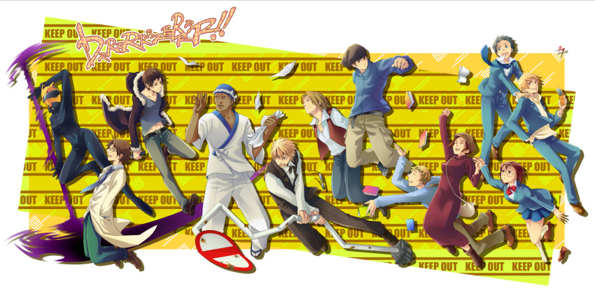 blonde_hair, brezhnev_simon, brown_hair, durarara!, glasses, group, heiwajima_shizuo, kadota_kyohei
