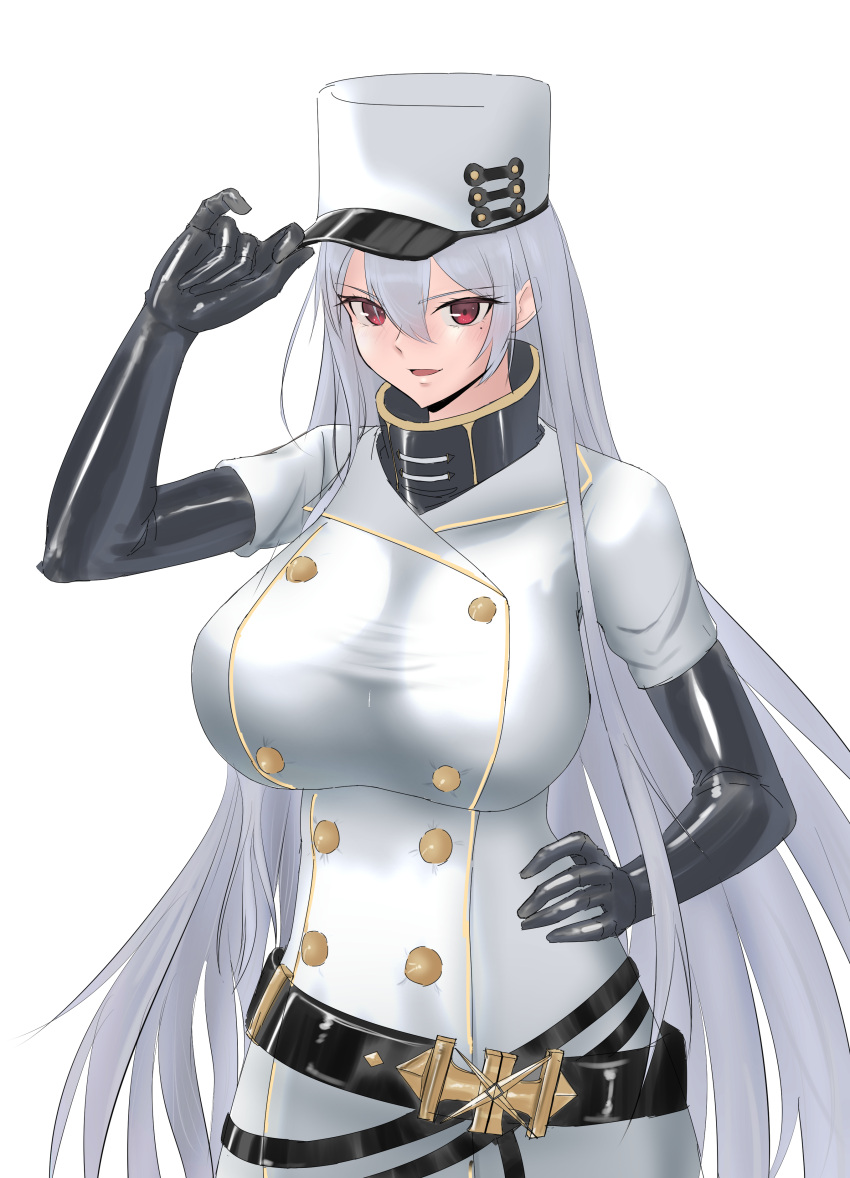 1girl, absurdres, azur_lane, belt, black_belt, black_bodysuit, black_gloves, bodysuit