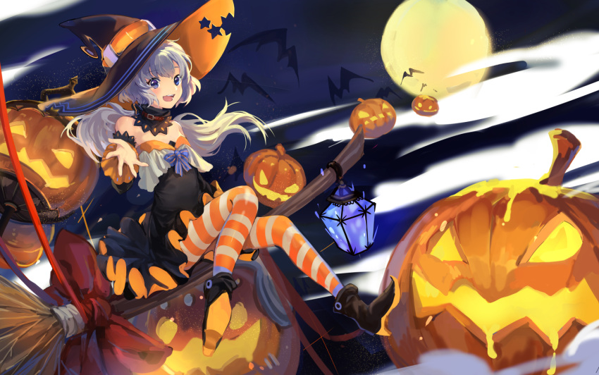 1girl, :d, bat, black_dress, black_footwear, blue_bow, blue_eyes, boots