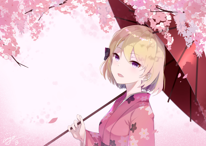 1girl, :d, absurdres, alternate_costume, azur_lane, bangs, blurry, bow