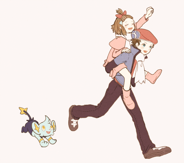 1boy, 1girl, arm_up, boots, bow, brother_and_sister, brown_footwear, brown_hair