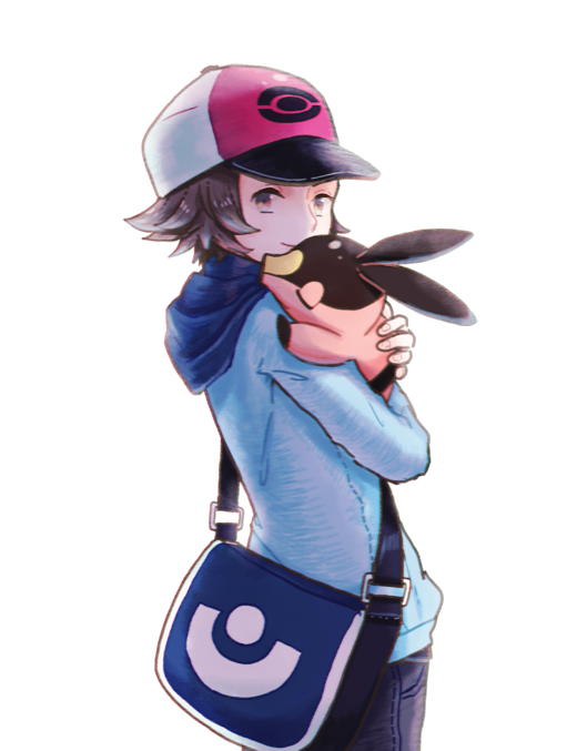 1boy, bag, baseball_cap, blue_bag, blue_jacket, brown_eyes, brown_hair, closed_mouth