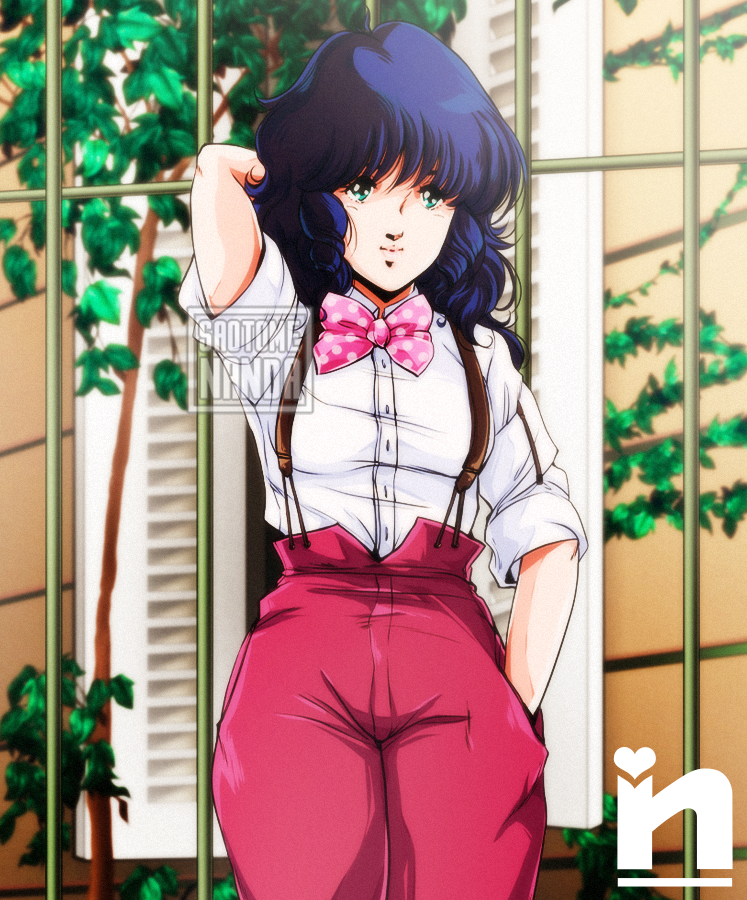 1girl, artist_name, bangs, blue_hair, bow, breasts, choujikuu_yousai_macross, collared_shirt
