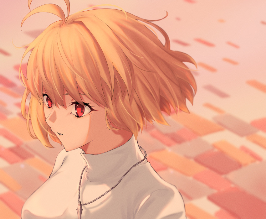 1girl, anianiani0607, antenna_hair, arcueid_brunestud, bangs, blonde_hair, breasts, commentary_request