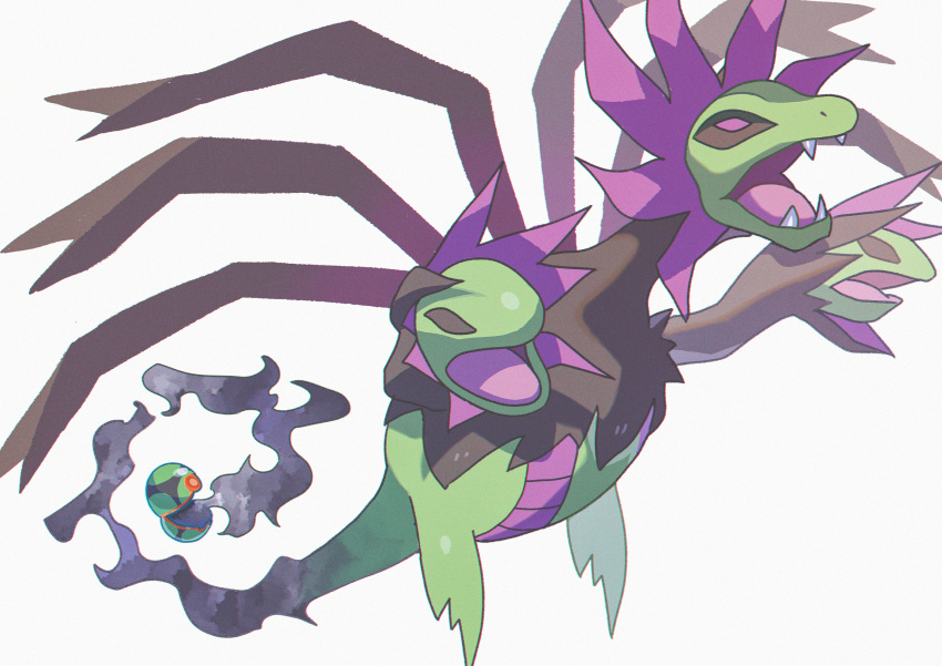absurdres, alternate_color, commentary, dusk_ball, energy, fangs, highres, hydreigon