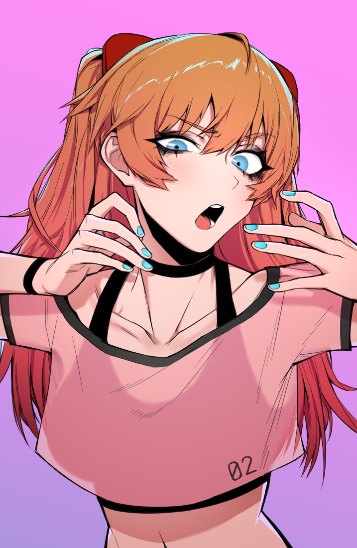 1girl, aqua_nails, bow, breasts, collarbone, eyebrows_visible_through_hair, hair_bow, hair_ornament