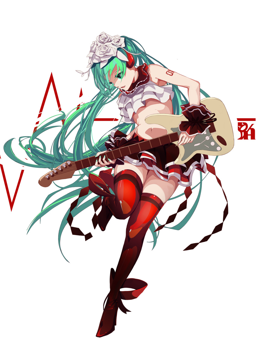 1girl, absurdres, alternate_costume, ankle_ribbon, aqua_nails, argyle, artist_name, bare_arms