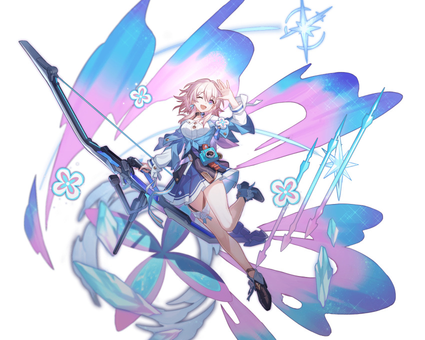 arrow_(projectile), bare_legs, bow, frilled_skirt, frills, highres, honkai:_star_rail, honkai_(series)