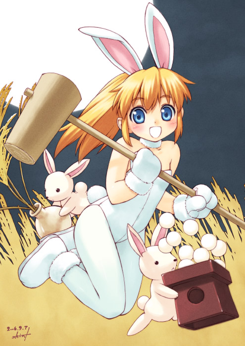 1girl, animal, bare_shoulders, blonde_hair, blue_eyes, blush, boots, bow