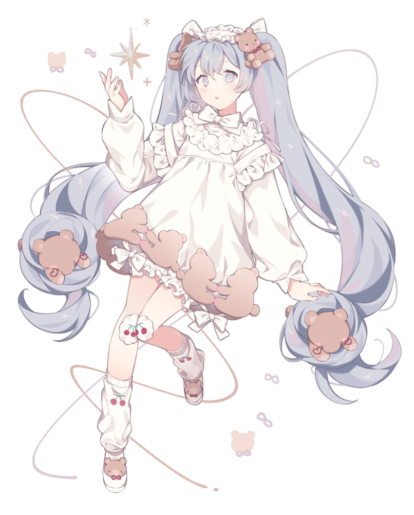 1girl, 217sian, absurdres, alternate_costume, arm_at_side, bandaid, bandaid_on_knee, bear_hair_ornament