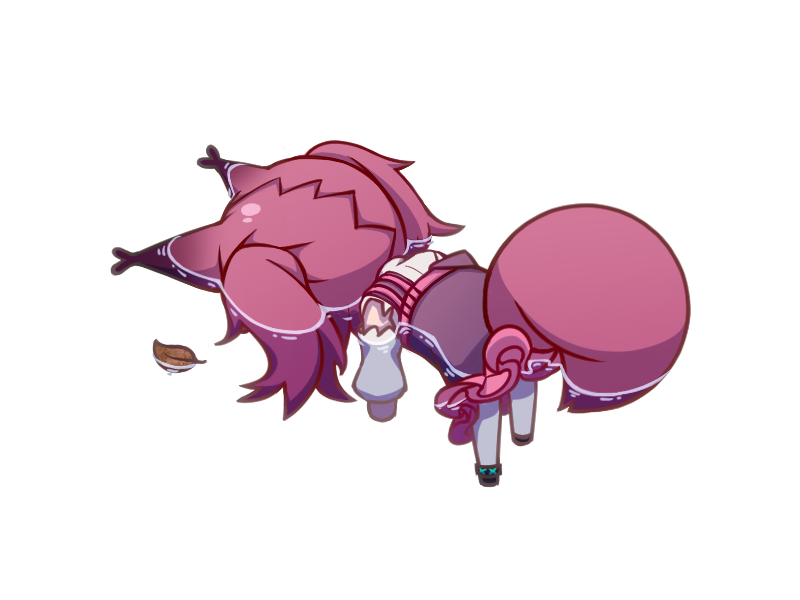 1girl, animal_ears, arknights, black_footwear, chibi, chinese_commentary, commentary_request, death