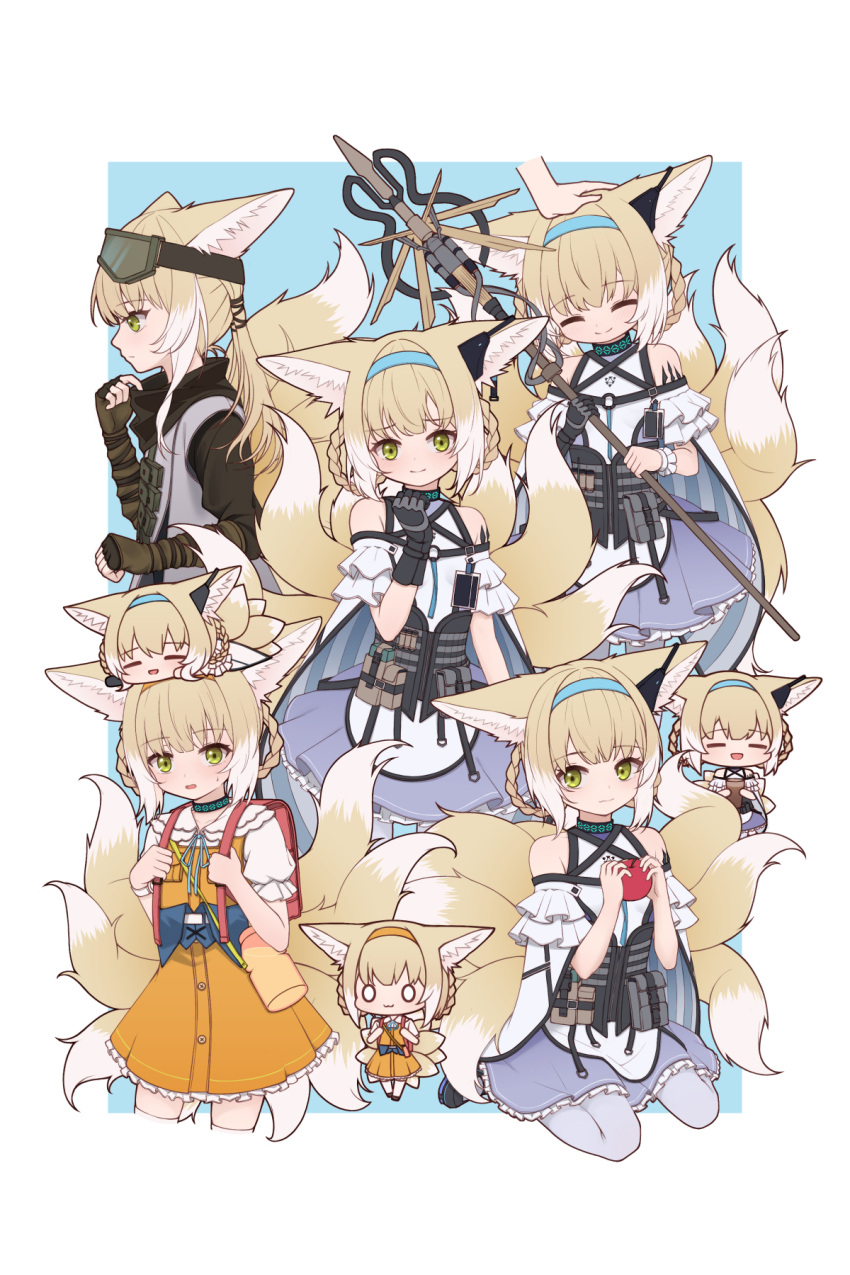0_0, 1girl, :3, :d, :o, =_=, alternate_costume, animal_ears