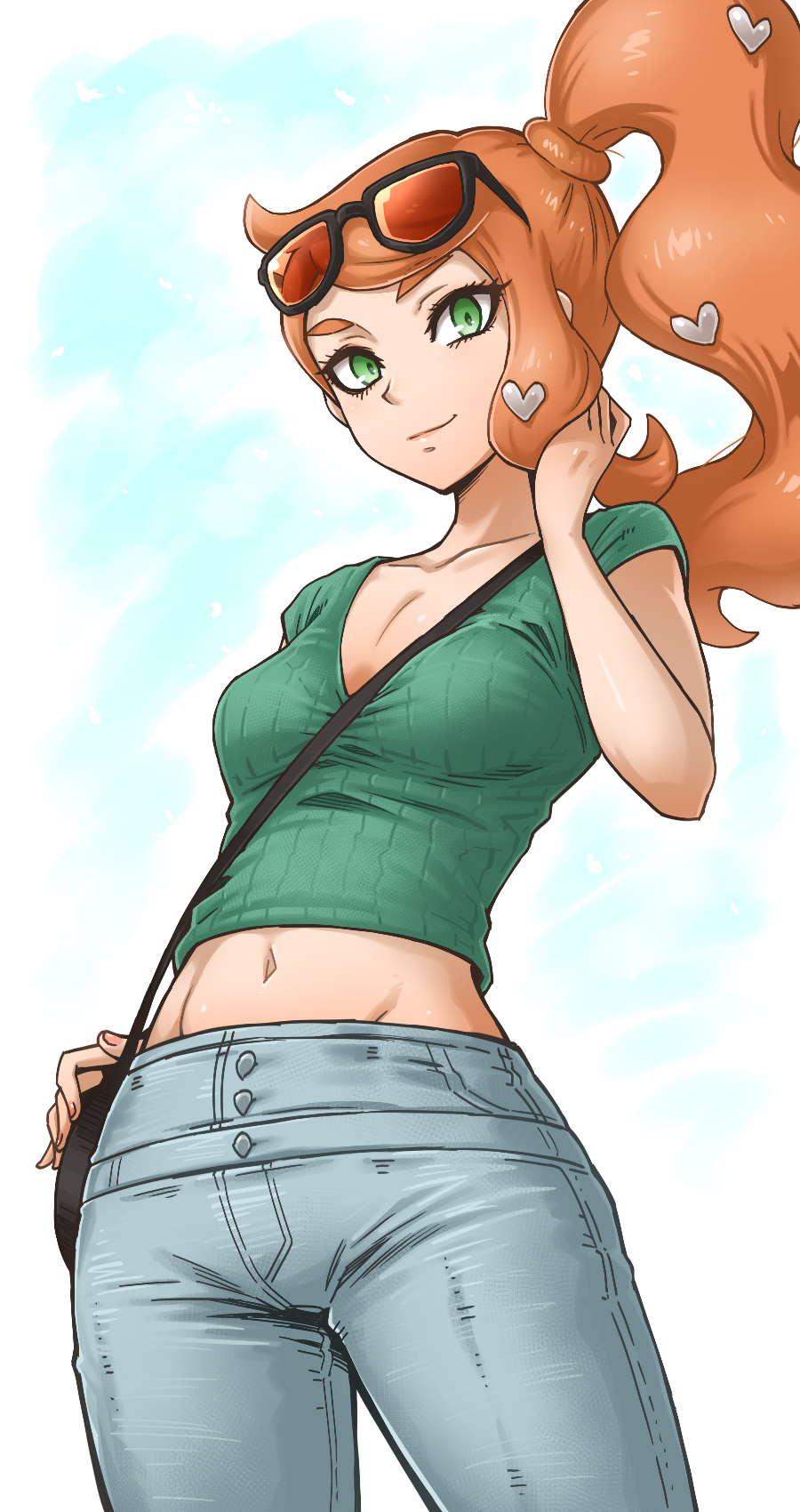 1girl, bag, breasts, buttons, closed_mouth, collarbone, commentary_request, eyelashes