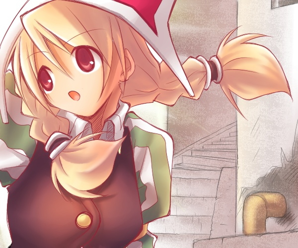 1girl, bangs, black_vest, blonde_hair, braid, commentary_request, cordelia_(saga), eyebrows_visible_through_hair