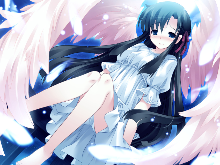 angel, blush, game_cg, harukazedori_ni_tomarigi_wo_2nd_story, orihime_akari, panties, underwear, wings