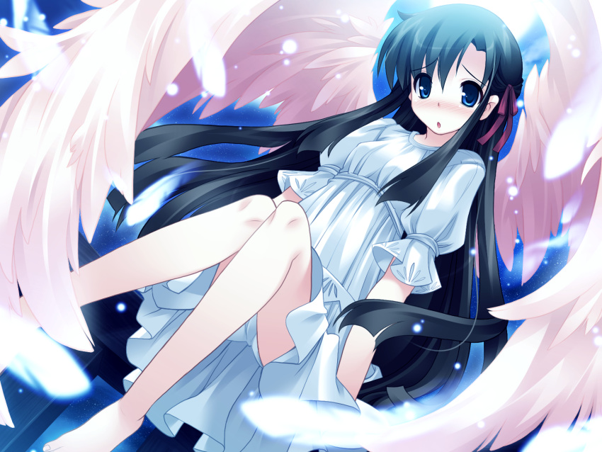 angel, blush, game_cg, harukazedori_ni_tomarigi_wo_2nd_story, orihime_akari, panties, underwear, wings