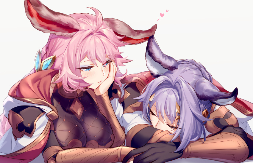 1boy, 1girl, ahoge, aki663, animal_ears, black_gloves, blue_eyes, blue_hair