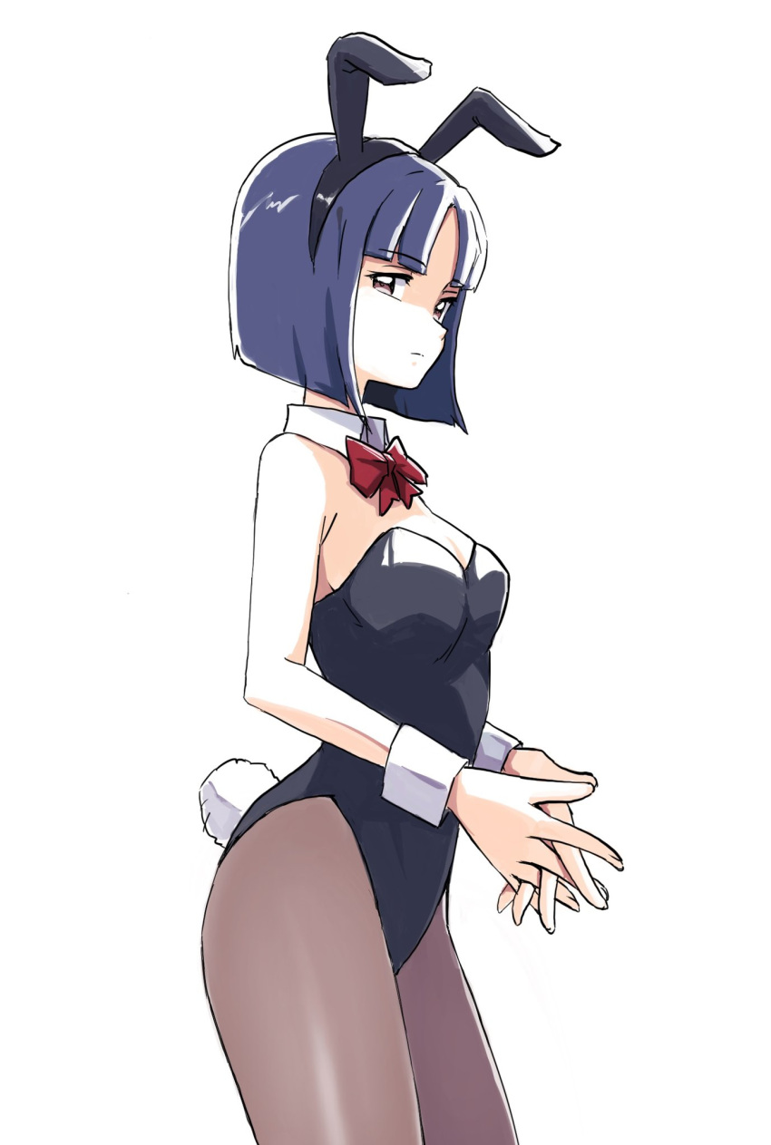 1girl, animal_ears, blue_hair, brown_eyes, choker, commentary_request, hairband, highres