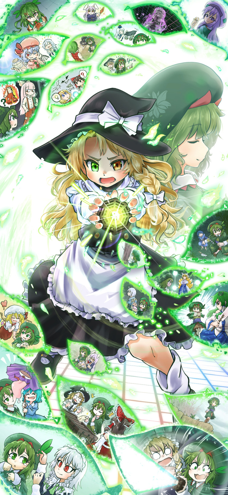 0_0, ?, alice_margatroid, animal_ears, apron, aura, bangs, bat_wings