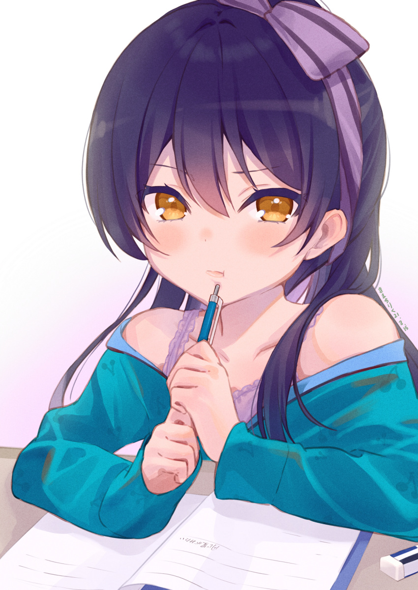 1girl, absurdres, bangs, bare_shoulders, blue_hair, blush, book, commentary_request