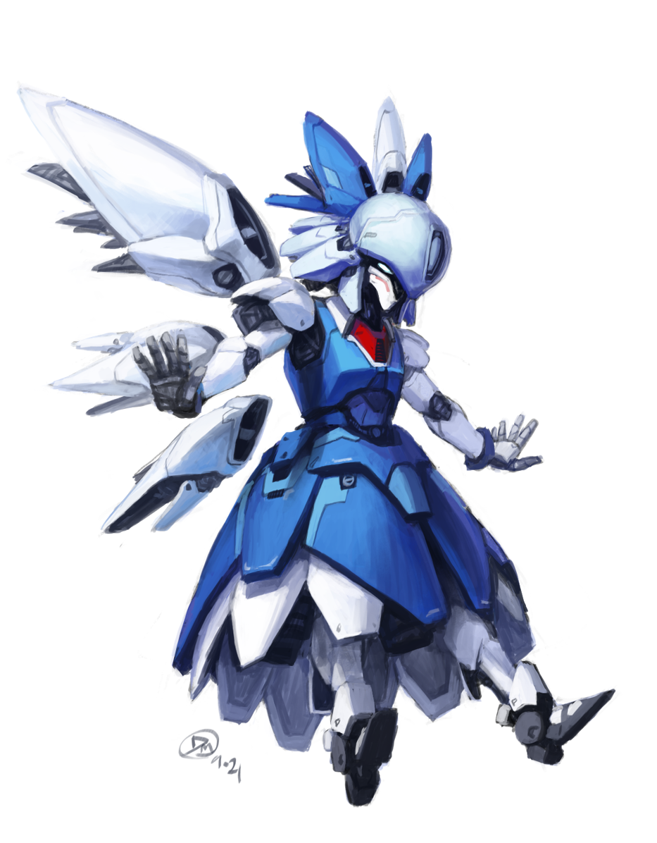 boogwerks, cirno, dated, english_commentary, floating, looking_ahead, mecha, mechanization