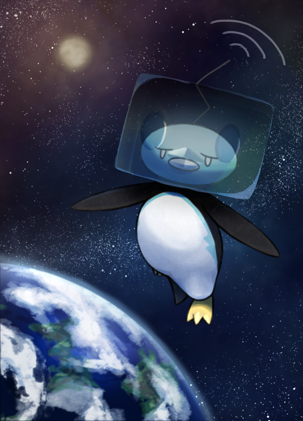 beak, commentary_request, earth_(planet), eiscue, eiscue_(ice), full_body, highres, ice