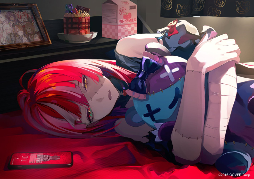 1girl, airani_iofifteen, alternate_hairstyle, anya_melfissa, ayunda_risu, bandaged_arm, bandages, bangs