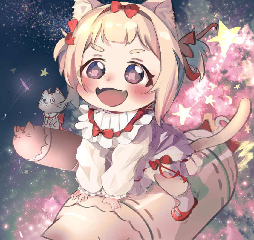 1girl, :3, :d, absurdres, ahoge, amai_hiyo, amai_hiyo_channel, animal_ears