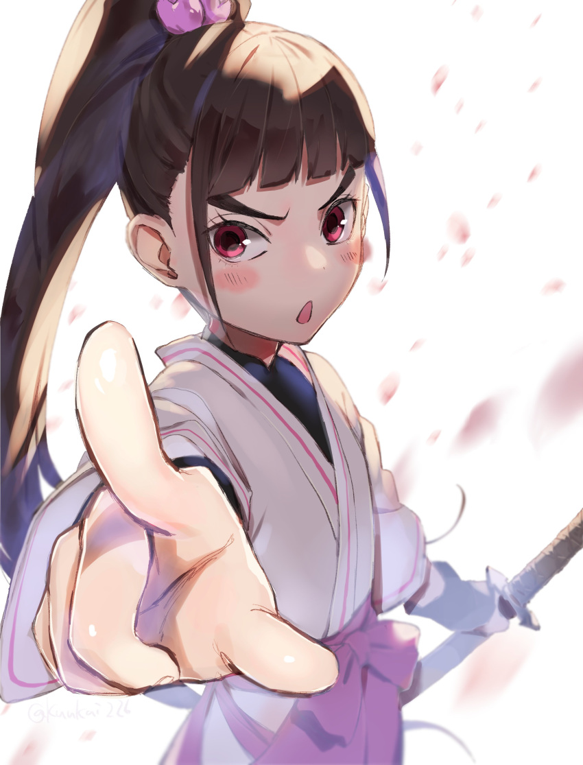 1girl, :o, absurdres, bangs, blunt_bangs, blush_stickers, boruto:_naruto_next_generations, brown_hair