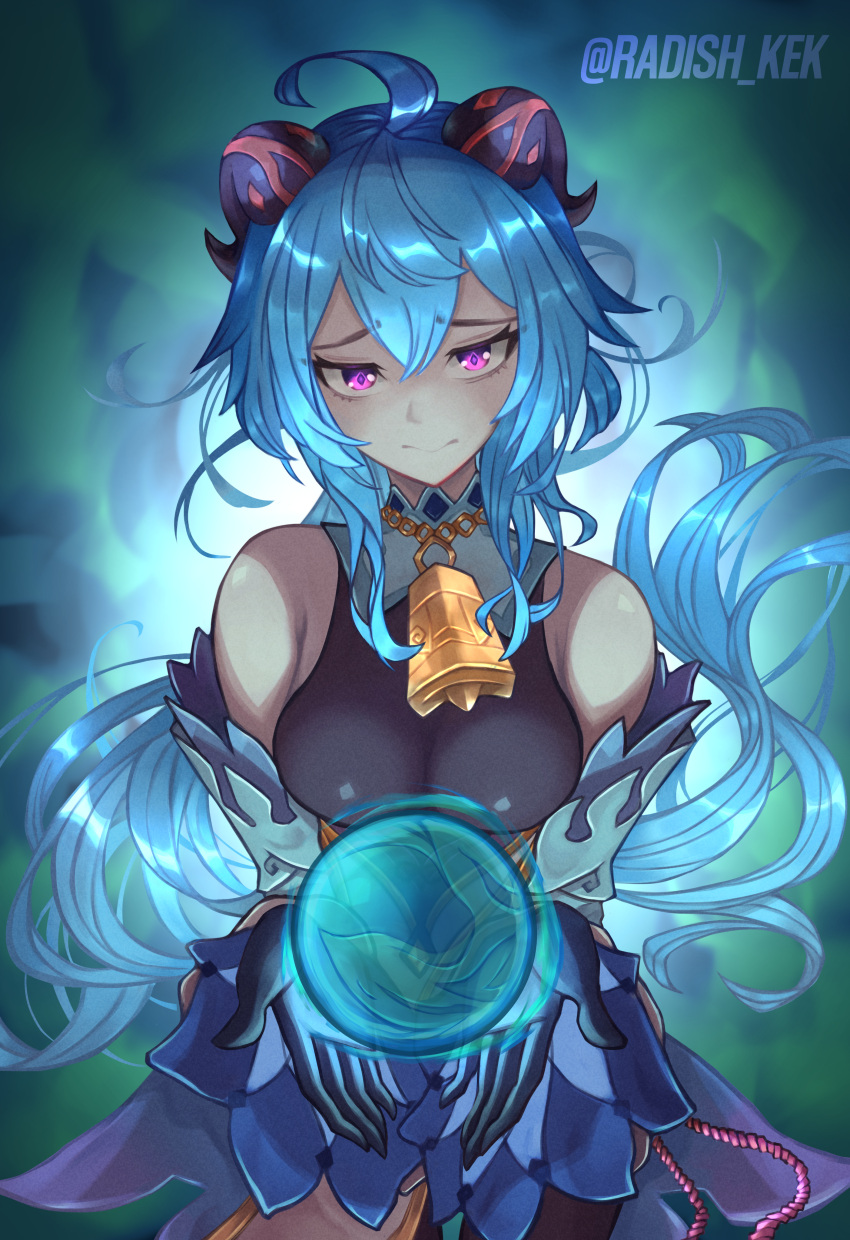 1girl, 3:, absurdres, ahoge, bangs, bell, black_bodysuit, black_gloves
