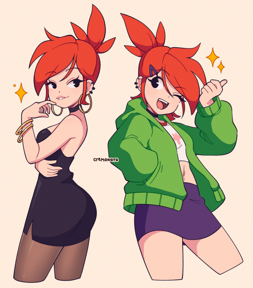 1girl, absurdres, bare_shoulders, black_dress, breasts, choker, cremanata, cropped_legs