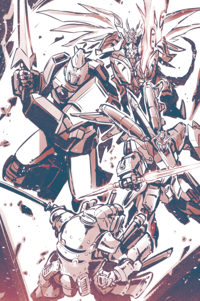 absurdres, beam_saber, char's_counterattack, char's_counterattack_-_beltorchika's_children, choudenji_machine_voltes_v, crossover, double-blade, fin_funnels